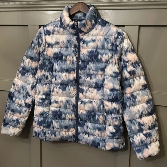 Eddie Bauer CirrusLite Down Jacket 650 Fill Full Zip Indigo Printed Size Large - Picture 6 of 13